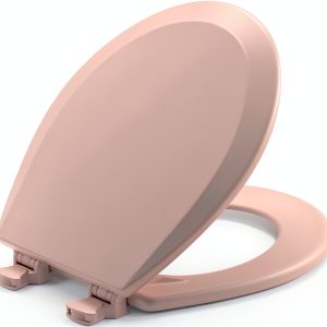 Bemis 500EC 063 Toilet Seat with Easy Clean & Change Hinges, 1 Pack Round, Venetian Pink-0