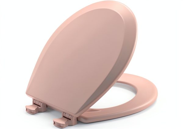 Bemis 500EC 063 Toilet Seat with Easy Clean & Change Hinges, 1 Pack Round, Venetian Pink-0