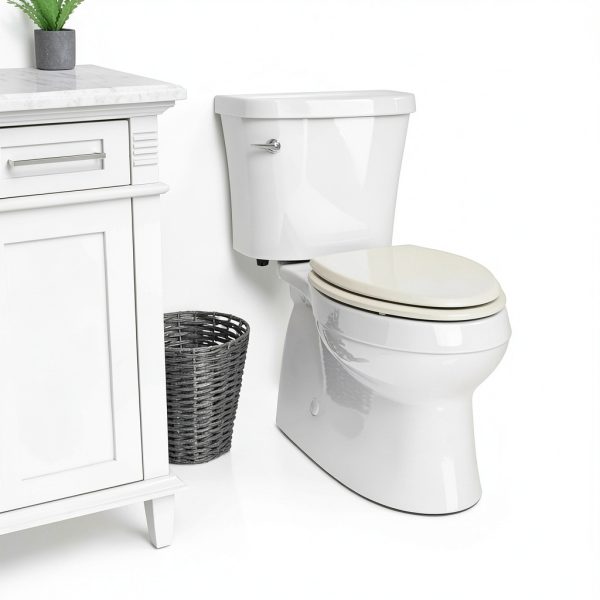 Mayfair Slow Close Wood Toilet Seat - Biscuit Elongated-3