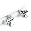 Mayfair Bennett Toilet Seat Chrome Hinges Round White Wood-1