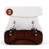 Angel Shield Wood Veneer Toilet Seat Round Dark Walnut Hinged-5