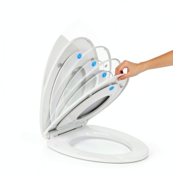 Family Toilet Seat 1M Slow Close Quick Release Elongated Toddler Seat-3