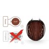 Angel Shield Wood Veneer Toilet Seat Round Dark Walnut Hinged-1