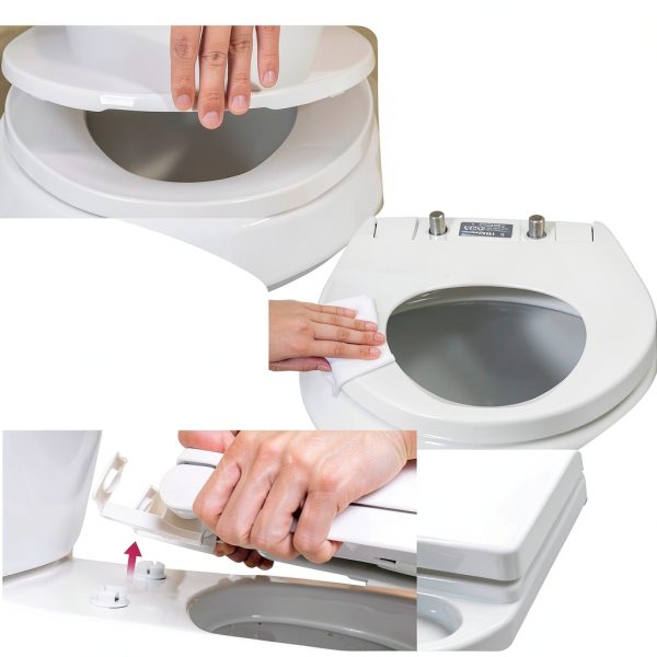 Toilet seat Elongated WSSROGY White Slow Close with Four Bumpers-4