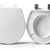 Mayfair Caswell Modern Slow Close Toilet Seat, Durable Plastic, Round, White-2