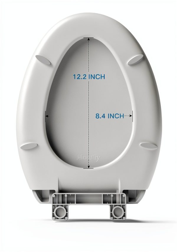 Toilet Seat Cover Elongated – Durable PP Toilet Seat with Slow Close Hinges, Easy Clean White Replacement for American Standard Toilets-5