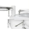 Mayfair Bennett Toilet Seat Chrome Hinges Round White Wood-6