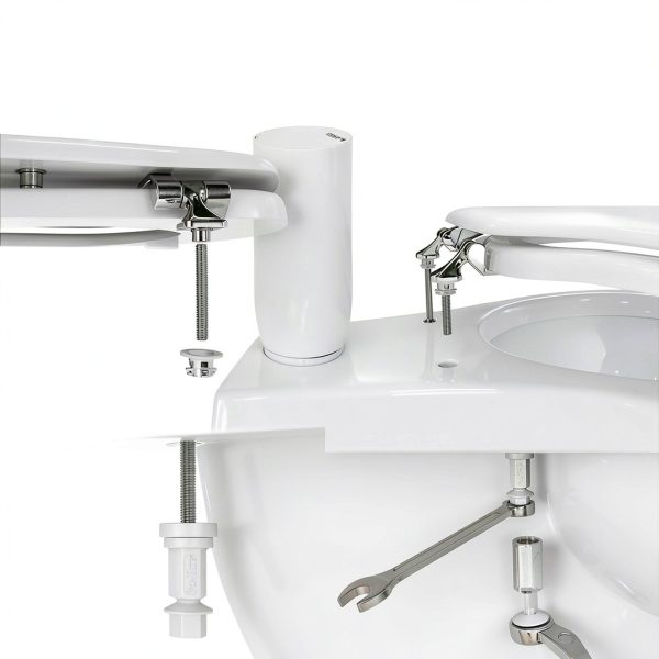 Toilet Seat Mayfair 844CP 000 Round White Chrome Hinges Enameled Wood-7