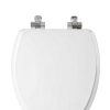 Mayfair Bennett Toilet Seat Chrome Hinges Round White Wood-7