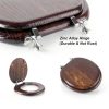 Angel Shield Wood Veneer Toilet Seat Round Dark Walnut Hinged-2