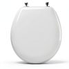 Toilet Seat Mayfair 844CP 000 Round White Chrome Hinges Enameled Wood-2