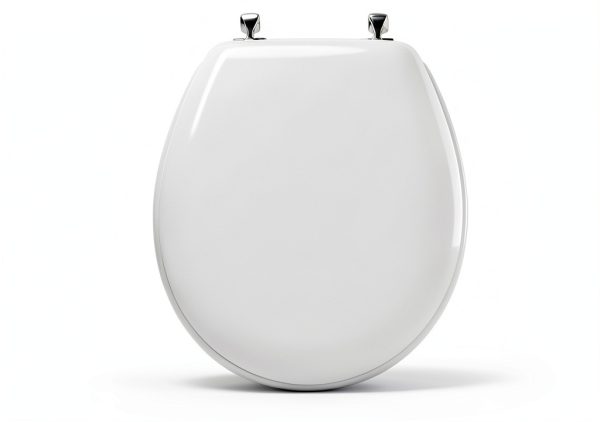 Toilet Seat Mayfair 844CP 000 Round White Chrome Hinges Enameled Wood-2