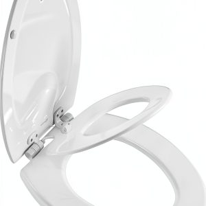 Mayfair NextStep2 Slow-Close Toilet Seat with Built-In Toddler Potty Training Seat, Removable, White, Elongated-0