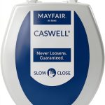 Mayfair Caswell Modern Slow Close Toilet Seat, Durable Plastic, Round, White-0