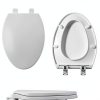 Toilet seat Elongated WSSROGY White Slow Close with Four Bumpers-1
