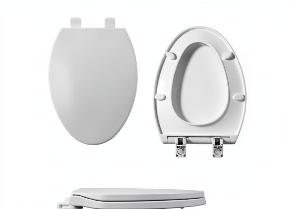 Toilet seat Elongated WSSROGY White Slow Close with Four Bumpers-1