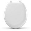 Toilet Seat Mayfair 844CP 000 Round White Chrome Hinges Enameled Wood-4