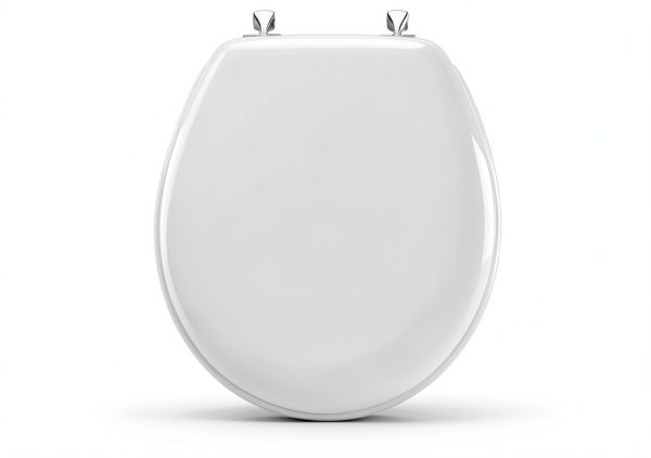 Toilet Seat Mayfair 844CP 000 Round White Chrome Hinges Enameled Wood-4