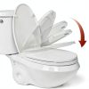 Toilet seat Elongated WSSROGY White Slow Close with Four Bumpers-3