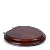 Angel Shield Wood Veneer Toilet Seat Round Dark Walnut Hinged-4