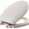 Toilet Seat Mayfair 844CP 000 Round White Chrome Hinges Enameled Wood-0