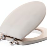 Toilet Seat Mayfair 844CP 000 Round White Chrome Hinges Enameled Wood-0