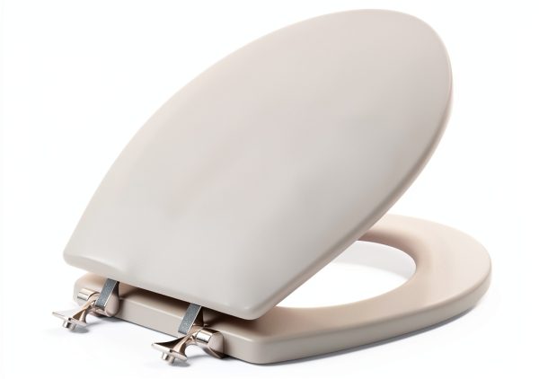 Toilet Seat Mayfair 844CP 000 Round White Chrome Hinges Enameled Wood-0