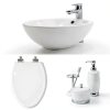 Mayfair Bennett Toilet Seat Chrome Hinges Round White Wood-3