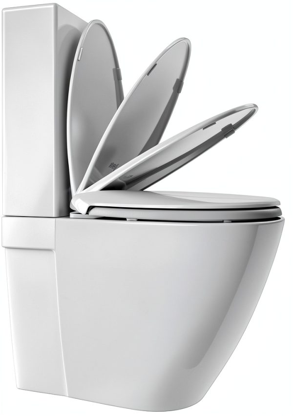 Toilet Seat Cover Elongated – Durable PP Toilet Seat with Slow Close Hinges, Easy Clean White Replacement for American Standard Toilets-4