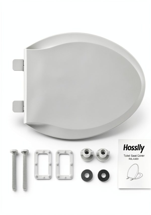Toilet Seat Cover Elongated – Durable PP Toilet Seat with Slow Close Hinges, Easy Clean White Replacement for American Standard Toilets-3