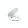 KOHLER Stonewood Quiet-Close Toilet Seat White Round Wood Soft Close-2
