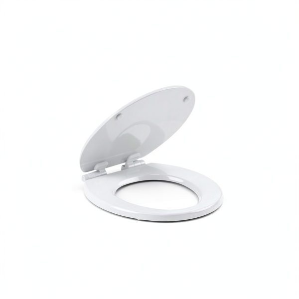 KOHLER Stonewood Quiet-Close Toilet Seat White Round Wood Soft Close-2