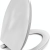 Toilet seat Elongated WSSROGY White Slow Close with Four Bumpers-0