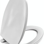 Toilet seat Elongated WSSROGY White Slow Close with Four Bumpers-0