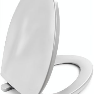 Toilet seat Elongated WSSROGY White Slow Close with Four Bumpers-0
