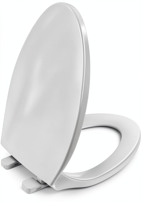 Toilet seat Elongated WSSROGY White Slow Close with Four Bumpers-0