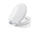 Mayfair Caswell Modern Slow Close Toilet Seat, Durable Plastic, Round, White-1