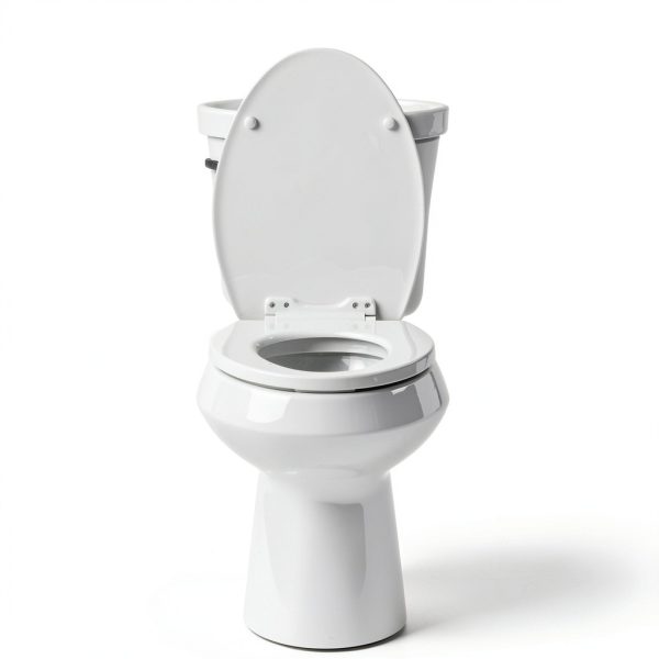Mayfair Bennett Toilet Seat Chrome Hinges Round White Wood-5