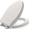 Toilet Seat Cover Elongated – Durable PP Toilet Seat with Slow Close Hinges, Easy Clean White Replacement for American Standard Toilets-0