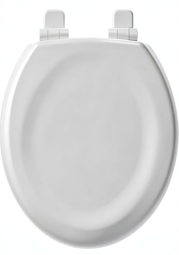KOHLER Stonewood Quiet-Close Toilet Seat White Round Wood Soft Close-7